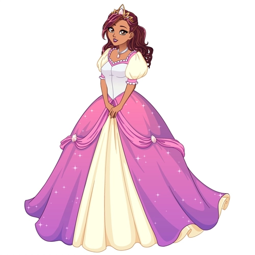 Princess Theme Pink And Ivory Royal Princess Transparent Sticker